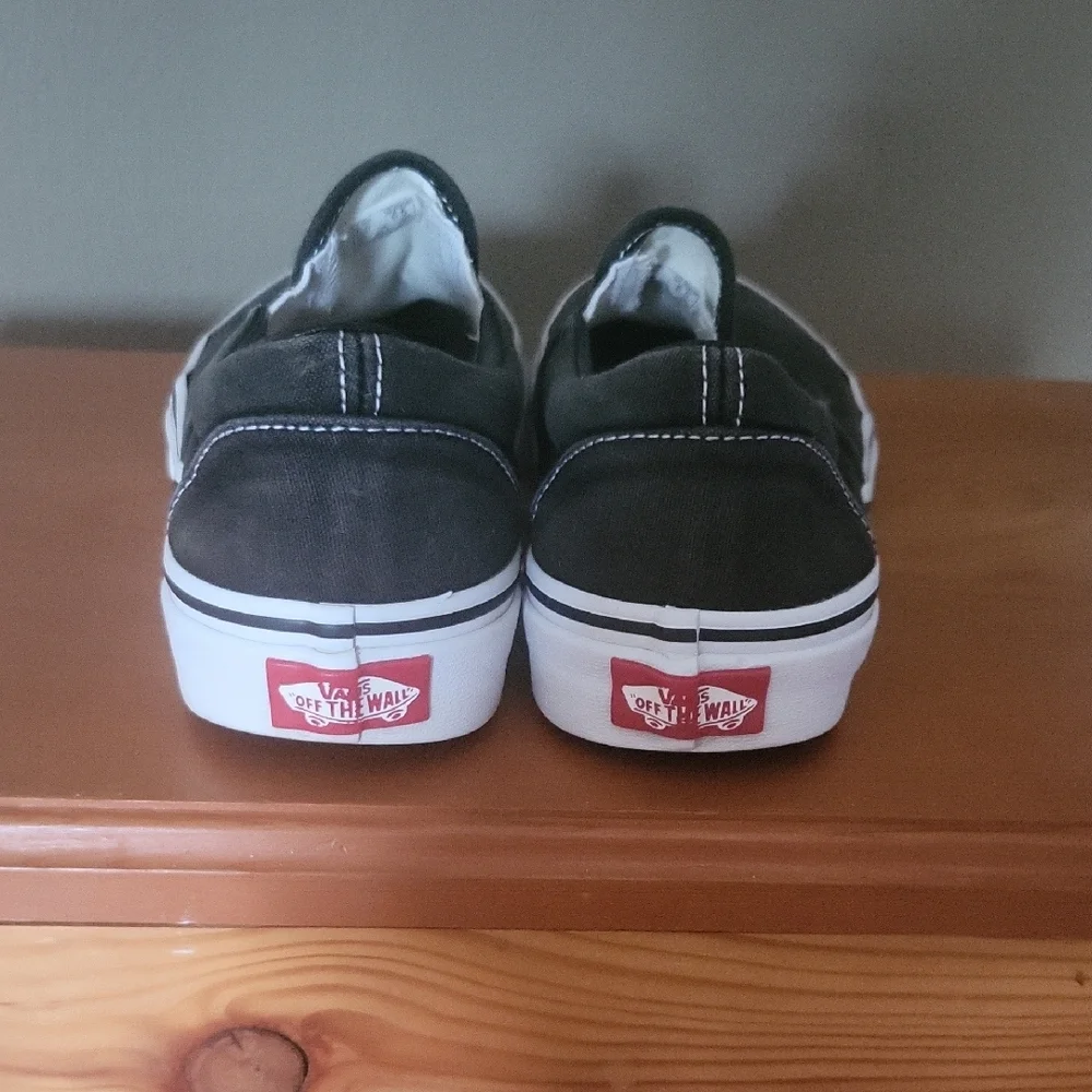 Vans Black and White Slip-On Sneakers - Picture 2 of 7